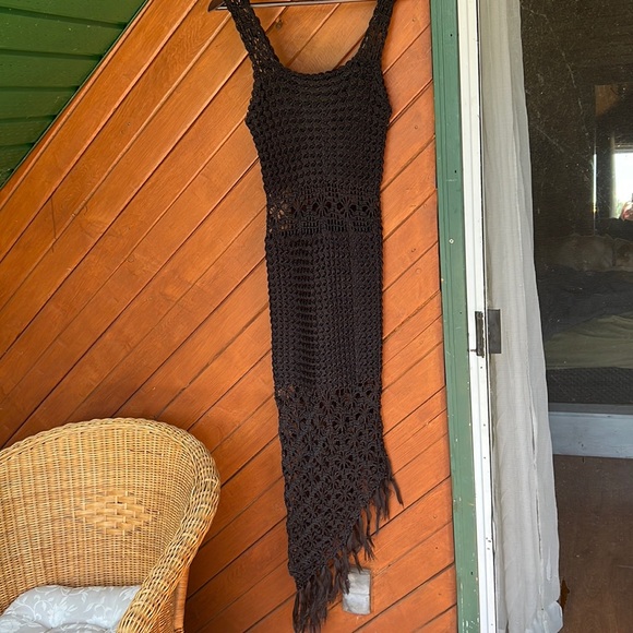 Vintage Dresses & Skirts - Gorgeous vintage hand crochet asymmetrical dress